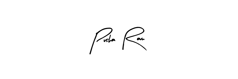 Use a signature maker to create a handwritten signature online. With this signature software, you can design (Arty Signature) your own signature for name Pusha Ram. Pusha Ram signature style 8 images and pictures png
