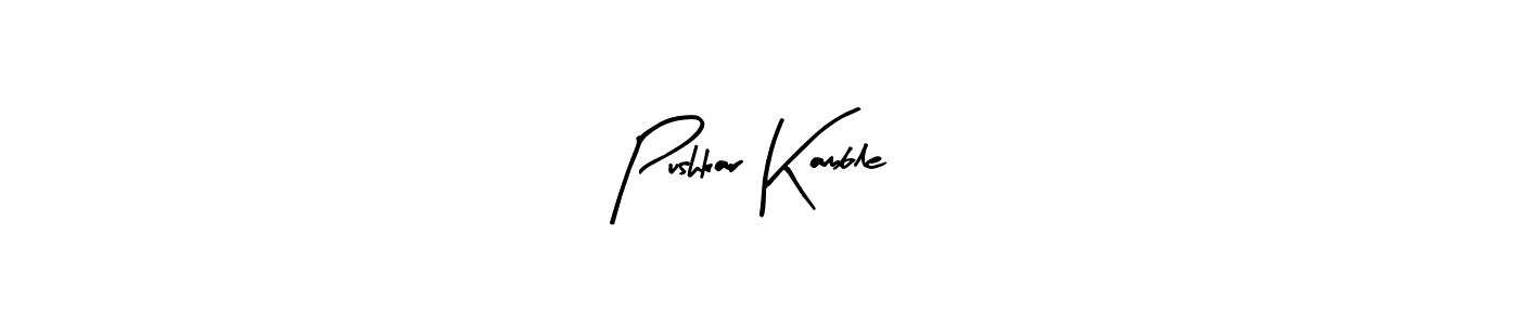 How to Draw Pushkar Kamble signature style? Arty Signature is a latest design signature styles for name Pushkar Kamble. Pushkar Kamble signature style 8 images and pictures png