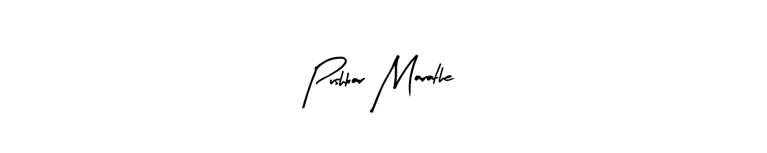Similarly Arty Signature is the best handwritten signature design. Signature creator online .You can use it as an online autograph creator for name Pushkar Marathe. Pushkar Marathe signature style 8 images and pictures png