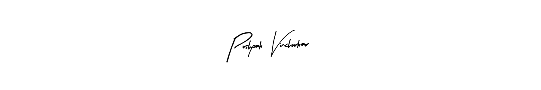 How to make Pushpak Vinchurkar name signature. Use Arty Signature style for creating short signs online. This is the latest handwritten sign. Pushpak Vinchurkar signature style 8 images and pictures png