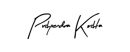 You should practise on your own different ways (Arty Signature) to write your name (Pushpendra Koshta) in signature. Don't let someone else do it for you. Pushpendra Koshta signature style 8 images and pictures png