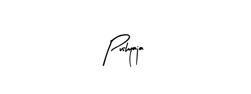 Arty Signature is a professional signature style that is perfect for those who want to add a touch of class to their signature. It is also a great choice for those who want to make their signature more unique. Get Pushyaja name to fancy signature for free. Pushyaja signature style 8 images and pictures png