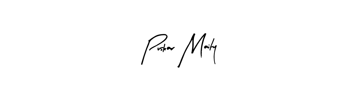 The best way (Arty Signature) to make a short signature is to pick only two or three words in your name. The name Puskar Maity include a total of six letters. For converting this name. Puskar Maity signature style 8 images and pictures png