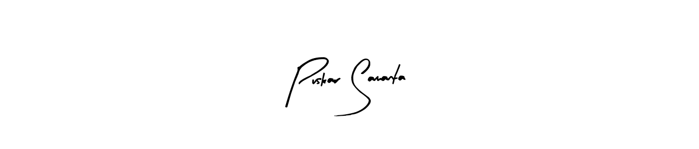 Also You can easily find your signature by using the search form. We will create Puskar Samanta name handwritten signature images for you free of cost using Arty Signature sign style. Puskar Samanta signature style 8 images and pictures png