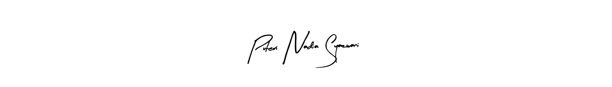 You can use this online signature creator to create a handwritten signature for the name Puteri Nadia Syazwani. This is the best online autograph maker. Puteri Nadia Syazwani signature style 8 images and pictures png