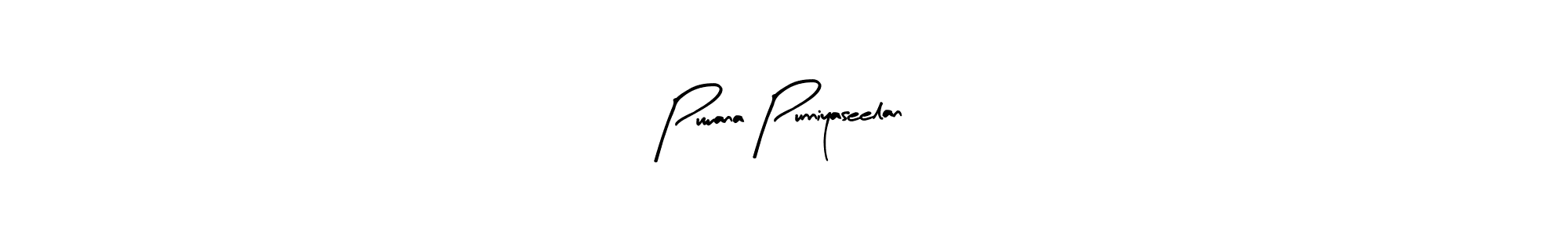 How to make Puwana Punniyaseelan name signature. Use Arty Signature style for creating short signs online. This is the latest handwritten sign. Puwana Punniyaseelan signature style 8 images and pictures png