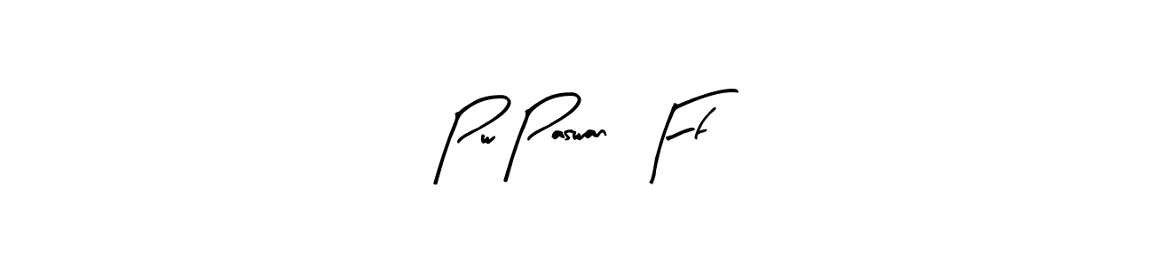 The best way (Arty Signature) to make a short signature is to pick only two or three words in your name. The name Pw Paswan  Ff include a total of six letters. For converting this name. Pw Paswan  Ff signature style 8 images and pictures png