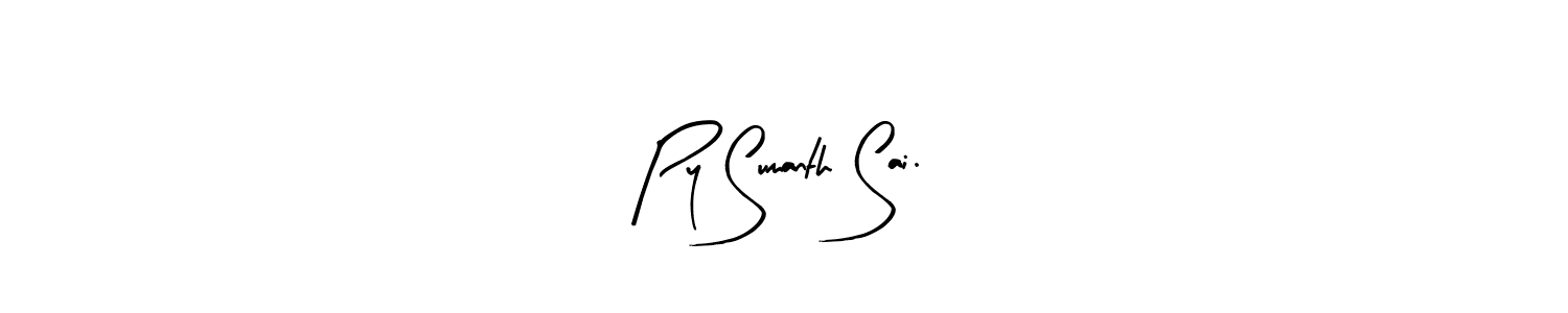 Similarly Arty Signature is the best handwritten signature design. Signature creator online .You can use it as an online autograph creator for name Py Sumanth Sai.. Py Sumanth Sai. signature style 8 images and pictures png