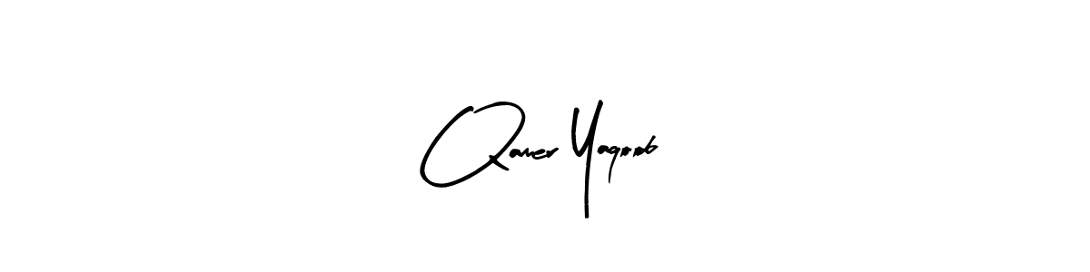 Here are the top 10 professional signature styles for the name Qamer Yaqoob. These are the best autograph styles you can use for your name. Qamer Yaqoob signature style 8 images and pictures png