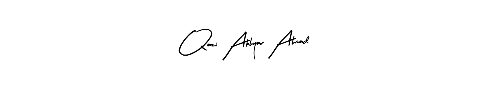 Use a signature maker to create a handwritten signature online. With this signature software, you can design (Arty Signature) your own signature for name Qazi Akhyar Ahmad. Qazi Akhyar Ahmad signature style 8 images and pictures png