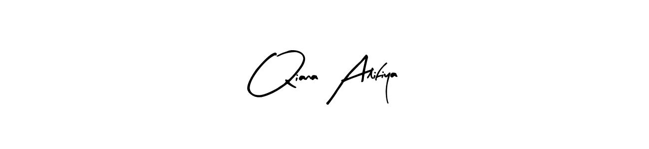 How to make Qiana Alifiya signature? Arty Signature is a professional autograph style. Create handwritten signature for Qiana Alifiya name. Qiana Alifiya signature style 8 images and pictures png
