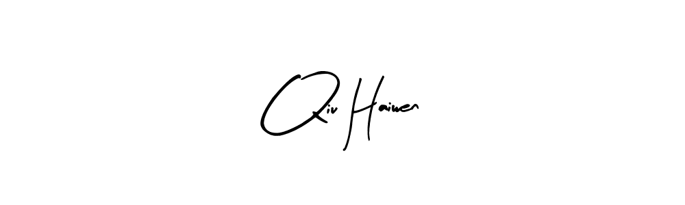 Qiu Haiwen stylish signature style. Best Handwritten Sign (Arty Signature) for my name. Handwritten Signature Collection Ideas for my name Qiu Haiwen. Qiu Haiwen signature style 8 images and pictures png