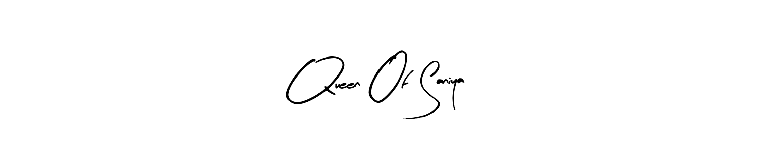 How to make Queen Of Saniya name signature. Use Arty Signature style for creating short signs online. This is the latest handwritten sign. Queen Of Saniya signature style 8 images and pictures png