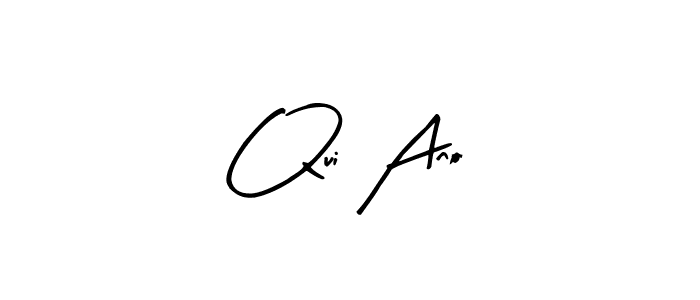 Create a beautiful signature design for name Qui Ano. With this signature (Arty Signature) fonts, you can make a handwritten signature for free. Qui Ano signature style 8 images and pictures png