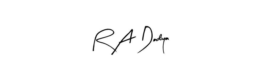 R A Dodiya stylish signature style. Best Handwritten Sign (Arty Signature) for my name. Handwritten Signature Collection Ideas for my name R A Dodiya. R A Dodiya signature style 8 images and pictures png