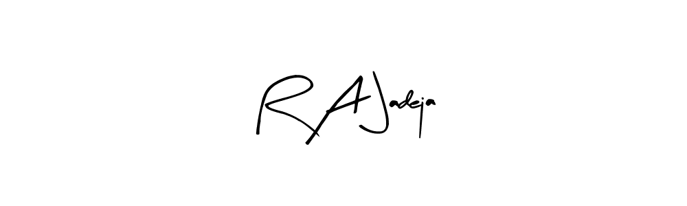 How to make R A Jadeja name signature. Use Arty Signature style for creating short signs online. This is the latest handwritten sign. R A Jadeja signature style 8 images and pictures png