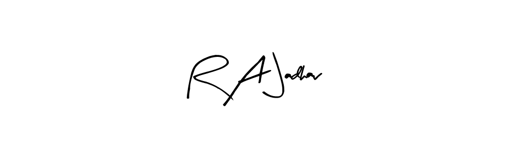 You should practise on your own different ways (Arty Signature) to write your name (R A Jadhav) in signature. don't let someone else do it for you. R A Jadhav signature style 8 images and pictures png