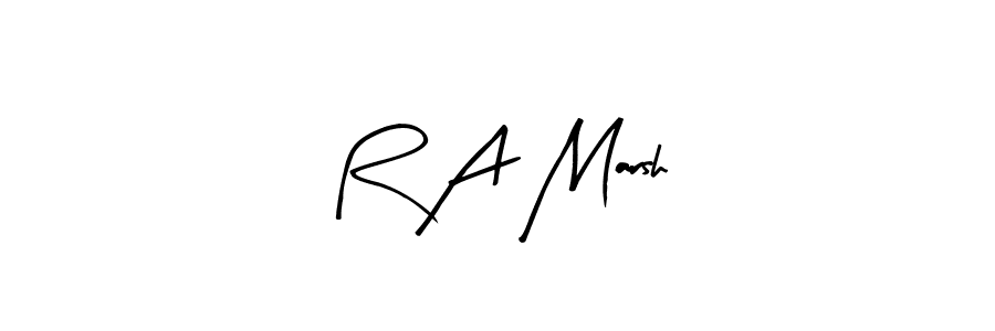 How to Draw R A Marsh signature style? Arty Signature is a latest design signature styles for name R A Marsh. R A Marsh signature style 8 images and pictures png