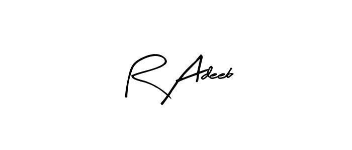 Arty Signature is a professional signature style that is perfect for those who want to add a touch of class to their signature. It is also a great choice for those who want to make their signature more unique. Get R Adeeb name to fancy signature for free. R Adeeb signature style 8 images and pictures png