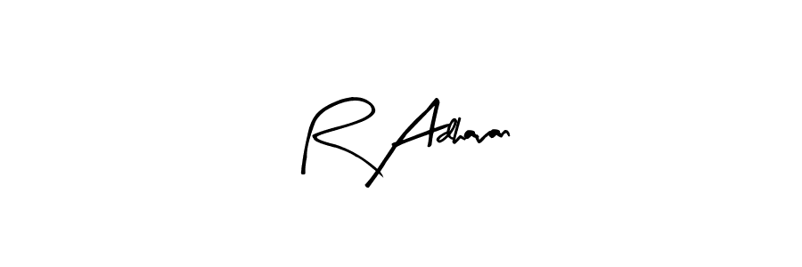 Design your own signature with our free online signature maker. With this signature software, you can create a handwritten (Arty Signature) signature for name R Adhavan. R Adhavan signature style 8 images and pictures png