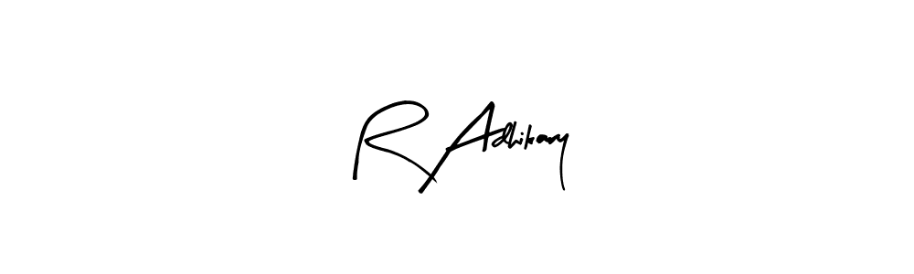 Create a beautiful signature design for name R Adhikary. With this signature (Arty Signature) fonts, you can make a handwritten signature for free. R Adhikary signature style 8 images and pictures png