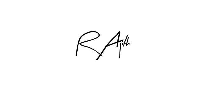 The best way (Arty Signature) to make a short signature is to pick only two or three words in your name. The name R Ajith include a total of six letters. For converting this name. R Ajith signature style 8 images and pictures png