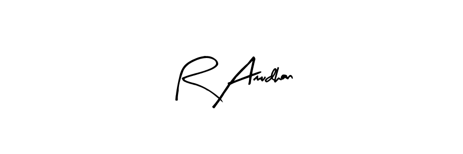 Arty Signature is a professional signature style that is perfect for those who want to add a touch of class to their signature. It is also a great choice for those who want to make their signature more unique. Get R Amudhan name to fancy signature for free. R Amudhan signature style 8 images and pictures png