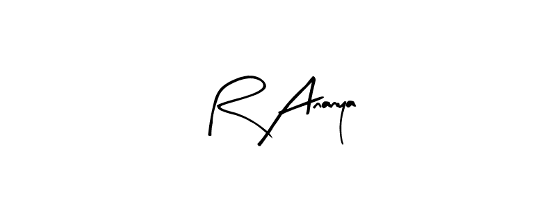 Design your own signature with our free online signature maker. With this signature software, you can create a handwritten (Arty Signature) signature for name R Ananya. R Ananya signature style 8 images and pictures png