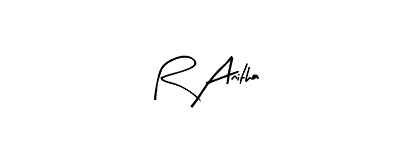 Arty Signature is a professional signature style that is perfect for those who want to add a touch of class to their signature. It is also a great choice for those who want to make their signature more unique. Get R Anitha name to fancy signature for free. R Anitha signature style 8 images and pictures png