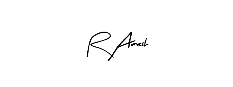 Create a beautiful signature design for name R Arnesh. With this signature (Arty Signature) fonts, you can make a handwritten signature for free. R Arnesh signature style 8 images and pictures png