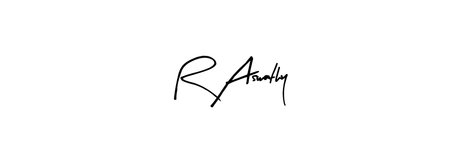 Use a signature maker to create a handwritten signature online. With this signature software, you can design (Arty Signature) your own signature for name R Aswathy. R Aswathy signature style 8 images and pictures png