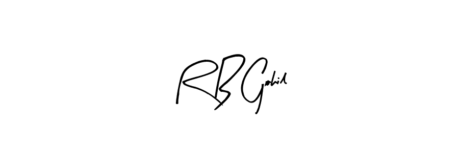 Make a beautiful signature design for name R B Gohil. With this signature (Arty Signature) style, you can create a handwritten signature for free. R B Gohil signature style 8 images and pictures png