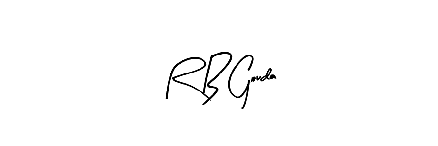 Similarly Arty Signature is the best handwritten signature design. Signature creator online .You can use it as an online autograph creator for name R B Gouda. R B Gouda signature style 8 images and pictures png