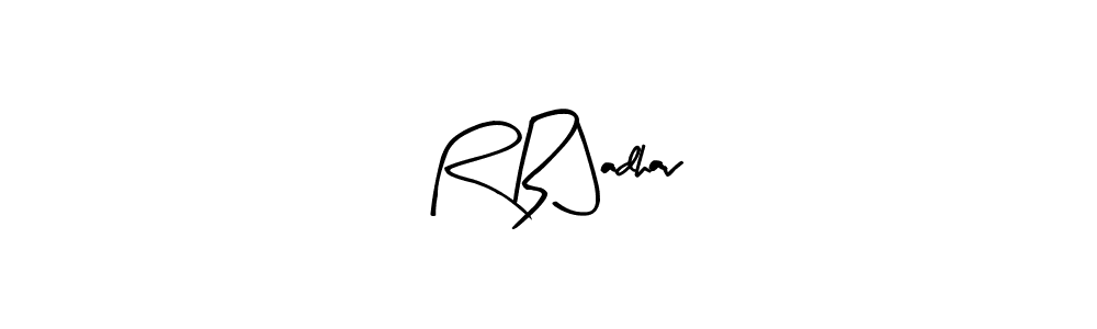 Also You can easily find your signature by using the search form. We will create R B Jadhav name handwritten signature images for you free of cost using Arty Signature sign style. R B Jadhav signature style 8 images and pictures png