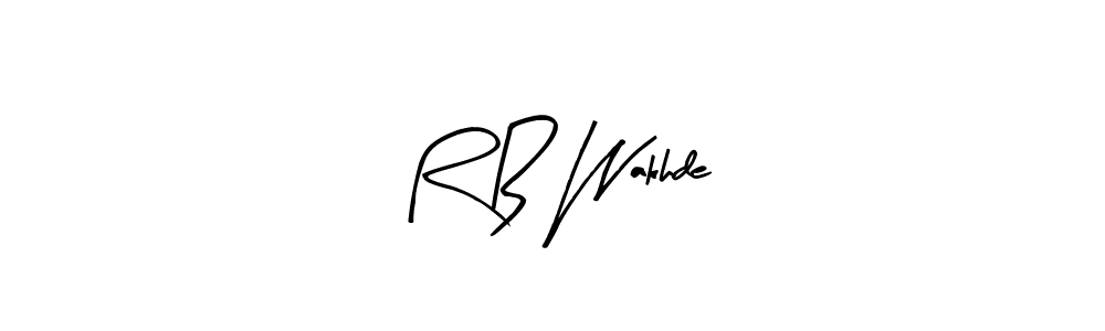 if you are searching for the best signature style for your name R B Wakhde. so please give up your signature search. here we have designed multiple signature styles  using Arty Signature. R B Wakhde signature style 8 images and pictures png