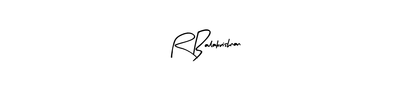 How to make R Balakrishnan name signature. Use Arty Signature style for creating short signs online. This is the latest handwritten sign. R Balakrishnan signature style 8 images and pictures png