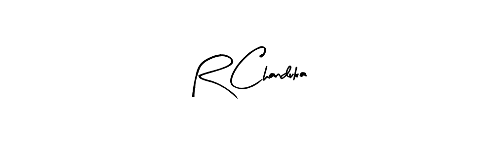 Make a beautiful signature design for name R Chanduka. With this signature (Arty Signature) style, you can create a handwritten signature for free. R Chanduka signature style 8 images and pictures png