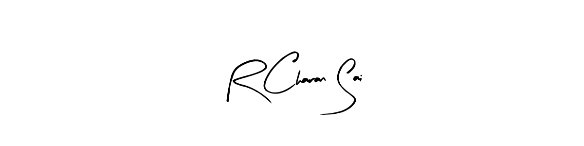 Create a beautiful signature design for name R Charan Sai. With this signature (Arty Signature) fonts, you can make a handwritten signature for free. R Charan Sai signature style 8 images and pictures png