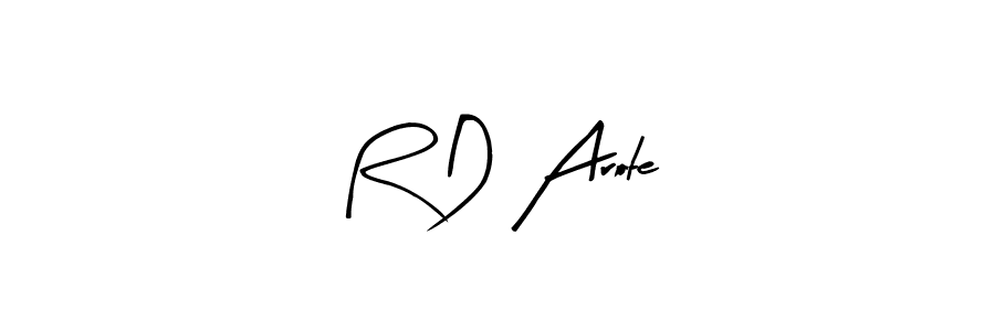 Arty Signature is a professional signature style that is perfect for those who want to add a touch of class to their signature. It is also a great choice for those who want to make their signature more unique. Get R D Arote name to fancy signature for free. R D Arote signature style 8 images and pictures png