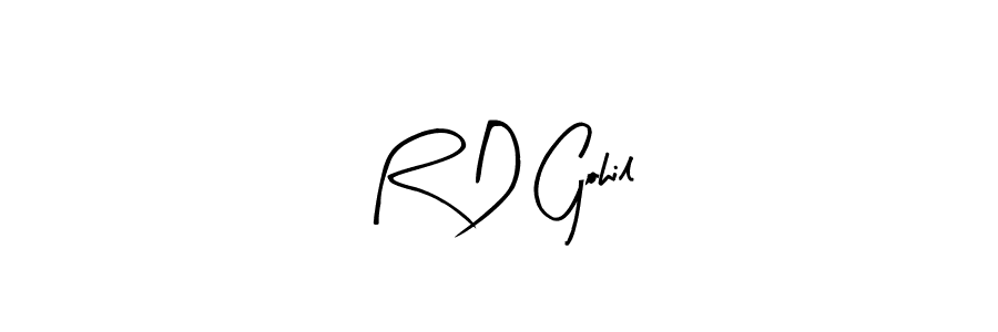 Design your own signature with our free online signature maker. With this signature software, you can create a handwritten (Arty Signature) signature for name R D Gohil. R D Gohil signature style 8 images and pictures png