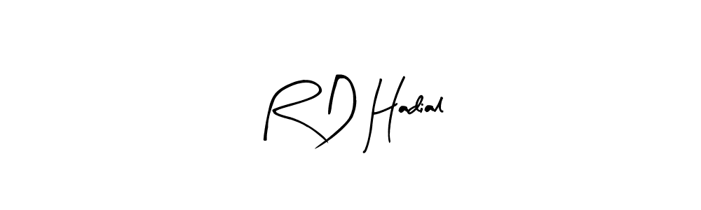 Design your own signature with our free online signature maker. With this signature software, you can create a handwritten (Arty Signature) signature for name R D Hadial. R D Hadial signature style 8 images and pictures png