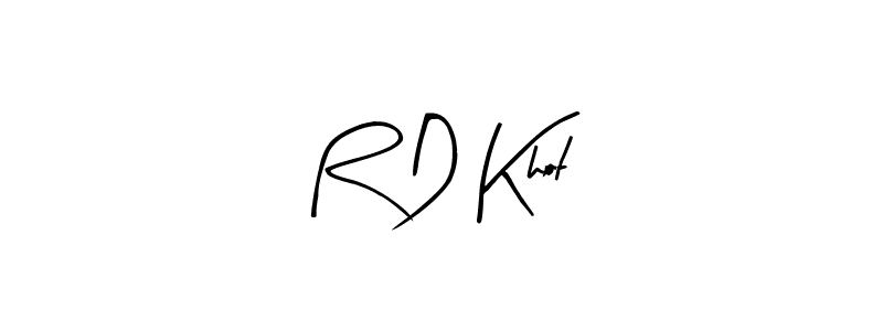 Use a signature maker to create a handwritten signature online. With this signature software, you can design (Arty Signature) your own signature for name R D Khot. R D Khot signature style 8 images and pictures png