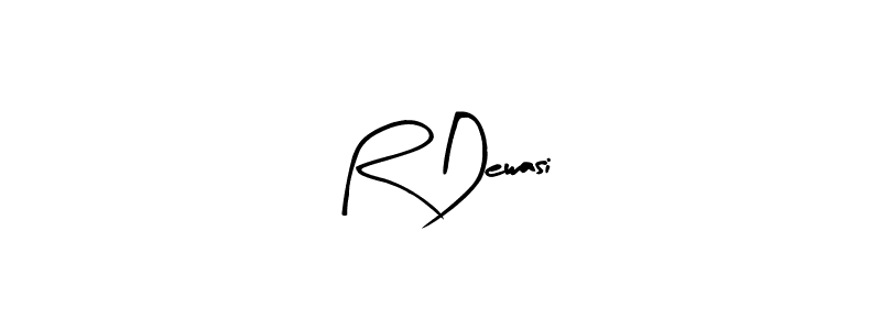 The best way (Arty Signature) to make a short signature is to pick only two or three words in your name. The name R Dewasi include a total of six letters. For converting this name. R Dewasi signature style 8 images and pictures png