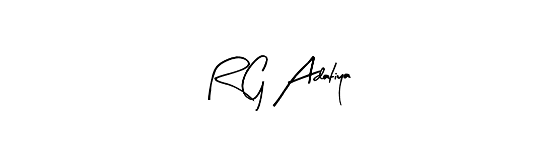 Use a signature maker to create a handwritten signature online. With this signature software, you can design (Arty Signature) your own signature for name R G Adatiya. R G Adatiya signature style 8 images and pictures png