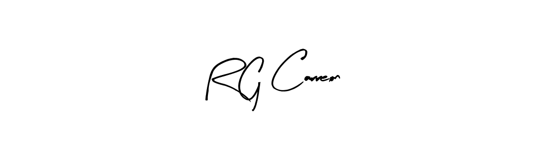 The best way (Arty Signature) to make a short signature is to pick only two or three words in your name. The name R G Carreon include a total of six letters. For converting this name. R G Carreon signature style 8 images and pictures png