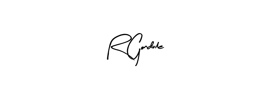 Design your own signature with our free online signature maker. With this signature software, you can create a handwritten (Arty Signature) signature for name R Gondule. R Gondule signature style 8 images and pictures png