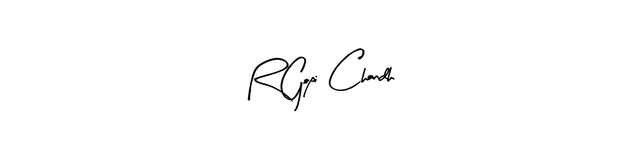 How to make R Gopi Chandh name signature. Use Arty Signature style for creating short signs online. This is the latest handwritten sign. R Gopi Chandh signature style 8 images and pictures png