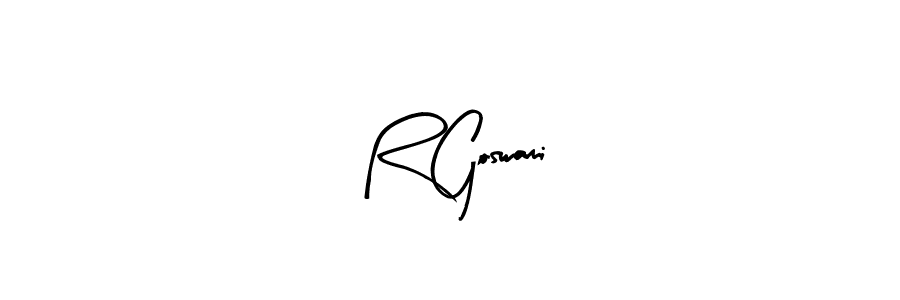 How to make R Goswami name signature. Use Arty Signature style for creating short signs online. This is the latest handwritten sign. R Goswami signature style 8 images and pictures png