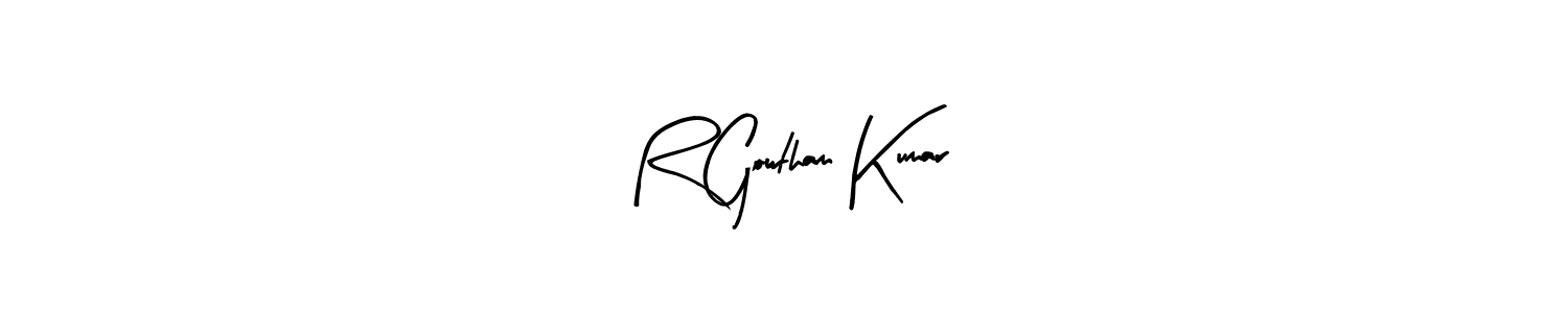 How to make R Gowtham Kumar name signature. Use Arty Signature style for creating short signs online. This is the latest handwritten sign. R Gowtham Kumar signature style 8 images and pictures png