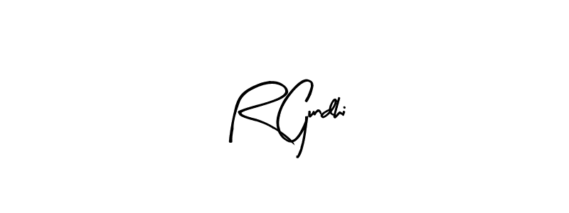 Arty Signature is a professional signature style that is perfect for those who want to add a touch of class to their signature. It is also a great choice for those who want to make their signature more unique. Get R Gundhi name to fancy signature for free. R Gundhi signature style 8 images and pictures png